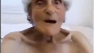 A shocking video of an elderly woman getting intimate and finishing strong
