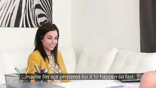Lesbian casting with Tracy Lindsay, a stunning and confident blonde beauty
