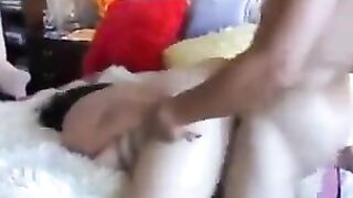 Man fucked thick juicy ass of BBW with big tits in bedroom