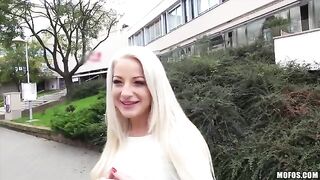 A sexy blonde with natural tits enjoys a private session in this steamy video