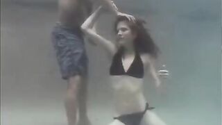 Redhead beauty gets fucked in the swimming pool