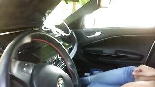 The little girl started to suck in the car, it was a hot day
