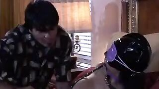 The mistress plays a BDSM game with her man