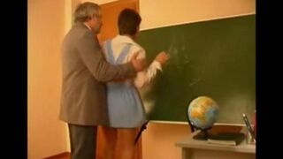 The old teacher seduced and fucked a student, showcasing forbidden desire