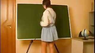 The old teacher seduced and fucked a student, showcasing forbidden desire