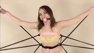 The beautiful Diana is tied up and ready for hard sex