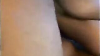 Asian whore gives a deep blowjob to the black guy