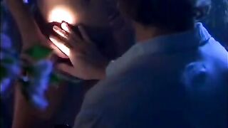 A couple has a romantic night in, foggy weather outside