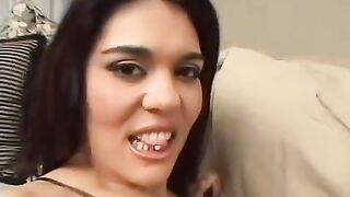 Ffm sex with two girls, one of whom is a brunette, and they fuck under the skirt