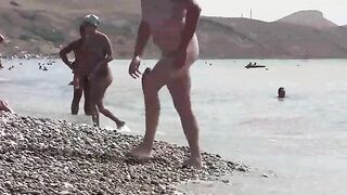 Nudist relaxation in a beautiful place of Crimea