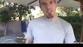 The girl sucks the guy's nipple and then he puts it in her pussy