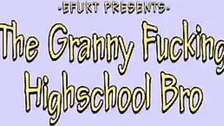The guy easily pulled his cock in the panties of the granny