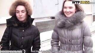 Two girls for two guys in a steamy blonde pickup group scene