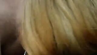 Girl made a blowjob right in the street, because of the attraction