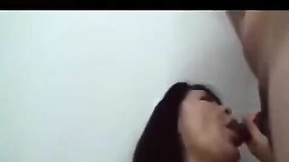 Asian mature man plays with his cock and hairy pussy