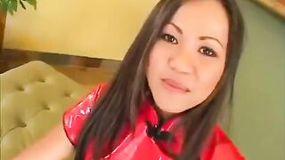 Korean girl makes a stunning blowjob with her small natural tits