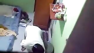Spy camera installed in the girl’s room in the hostel for sex