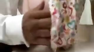 A naive student girl gave herself to the teacher's class in an intimate way