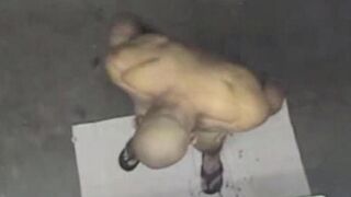 A hidden camera in the shower captured a naked man’s intimate moment