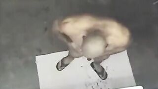 A hidden camera in the shower captured a naked man’s intimate moment