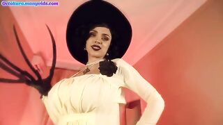 Octokuro's cosplay of Lady Dimitrescu getting fucked by her man slave