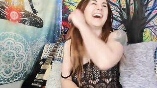 A funny hirsute girl removes her clothes and reaches a climax in a captivating display