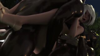 2B Night Park Double Penetration [Grand Cupido] (Nier Automata) - enjoy twice the pleasure