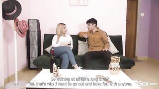 Blonde Latin beauty Blanca gets her boobs full of cum