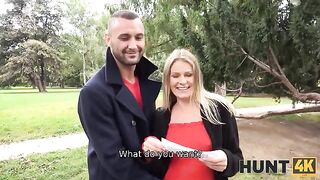 The husband watches as his pregnant wife is being taken by a stranger