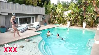 College babes Blake Blossom and Ricky Spanish get fucked hard