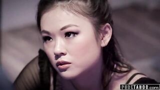 Skinny Asian teen Lulu Chu seduced and fucked her stepdad's best friend
