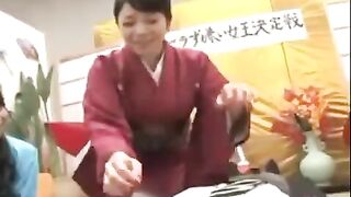 Asian porn star got her hairy pussy oiled in the public