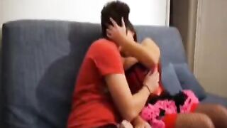 A hot chick is shooting a video with her brother - no hesitation