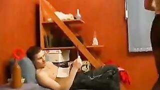 The guy douses his mother’s ass with sperm in this hot vid
