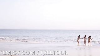 Nudist beach: sunbathing, fisting, squirting, and public sex
