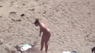 A couple has fun on the deck without any clothes