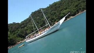 Bunch of wet pussies gets fucked on a yacht