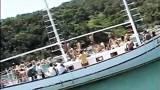 Bunch of wet pussies gets fucked on a yacht