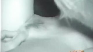 The guy licked the pussy of his sleeping, hairy Asian sister