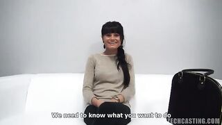 Condom sex at a casting with a cute Czech girl