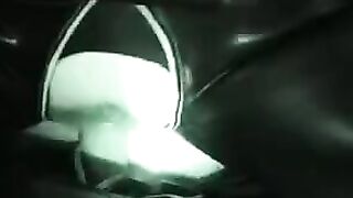 The husband and wife are having fun while wearing latex suits