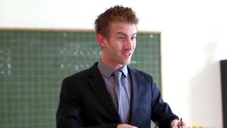 The teacher gave a lesson in sex to the student