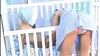 The tiny man fucked the hot babysitter with small natural tits