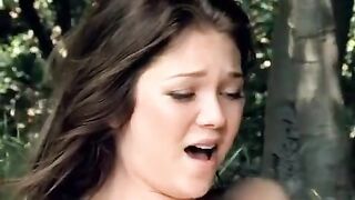 Two lesbians have fun during a picnic in the park