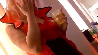 Students fucked in all poses at their own party on Halloween