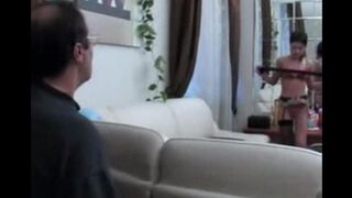 Girl in stockings fucked hard, her pussy licked with passion