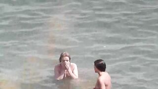 Bathing in the sea without any clothes is very refreshing