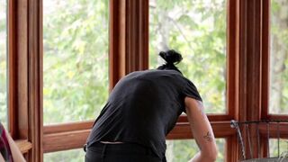 Vietnamese with a strap-on fucks a kitchen virgin with passion