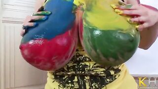 The artistic view of solo masturbation with big boobs