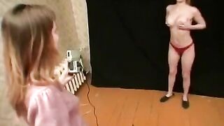 Games on the day of deflowering of Russian lesbians